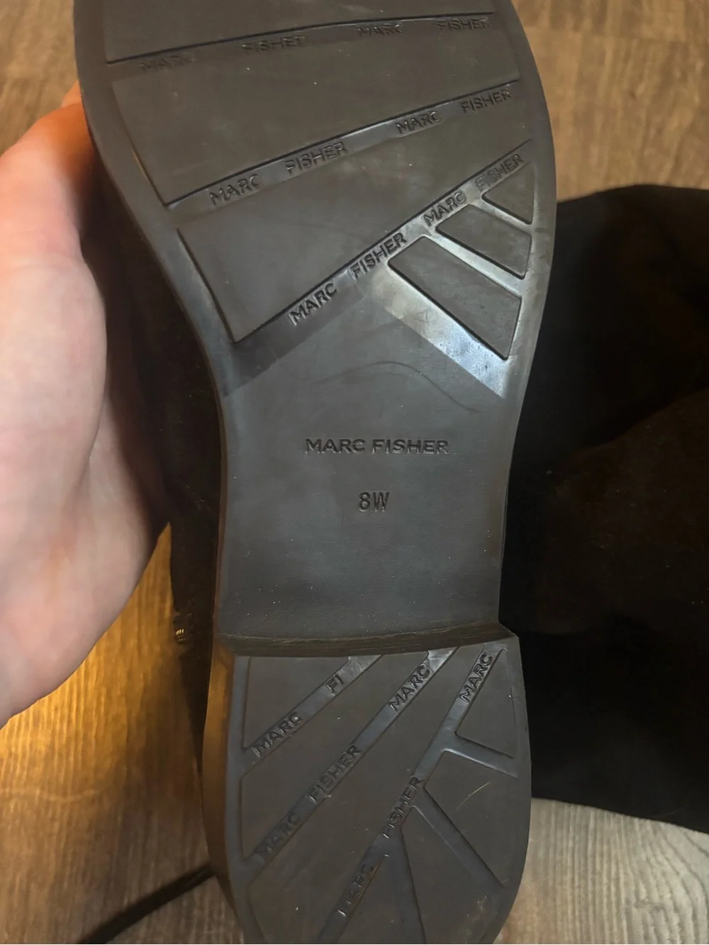 Marc Fisher Black Over-The-Knee Stretch Suede Boots